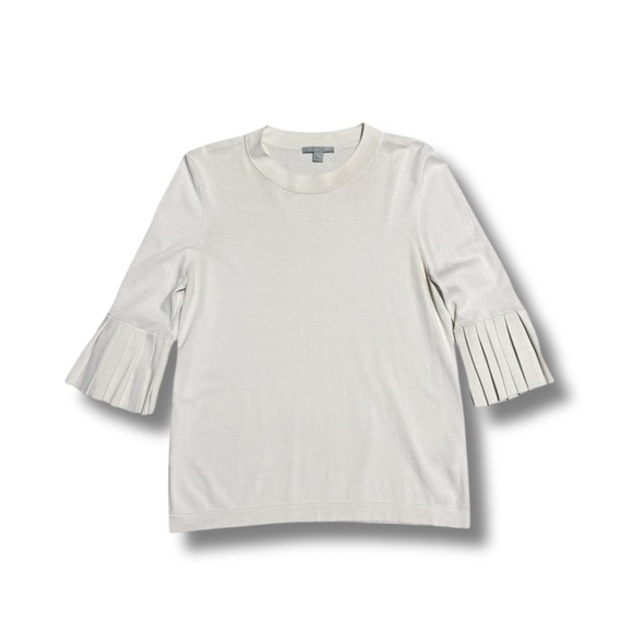 COS Women's Pleated Sleeves Knitted Top - Cream, Small - Picture 6 of 9